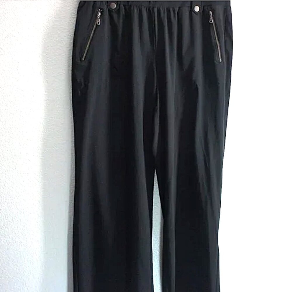 Soma Black elastic waist active wear wide leg pants size M